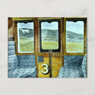 Eric Ravilious Art, Zug Landschaft Postkarte