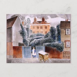 Eric Ravilious Artwork, Castle Hedingham, Essex Postkarte