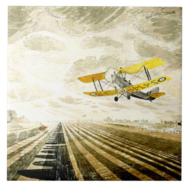 Eric Ravilious Artwork, Tiger Moth, Fliese (Vorderseite)