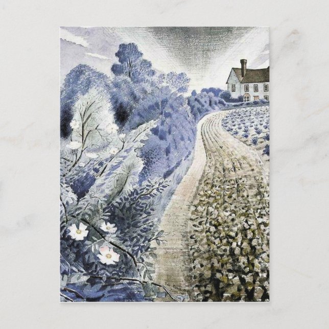 Eric Ravilious - Bauernhof und Feld Postkarte (Vorderseite)