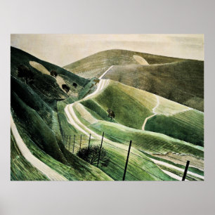 Eric Ravilious - Chalk Paths, berühmte Kunstwerke Poster