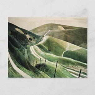 Eric Ravilious - Chalk Paths, berühmte Kunstwerke Postkarte