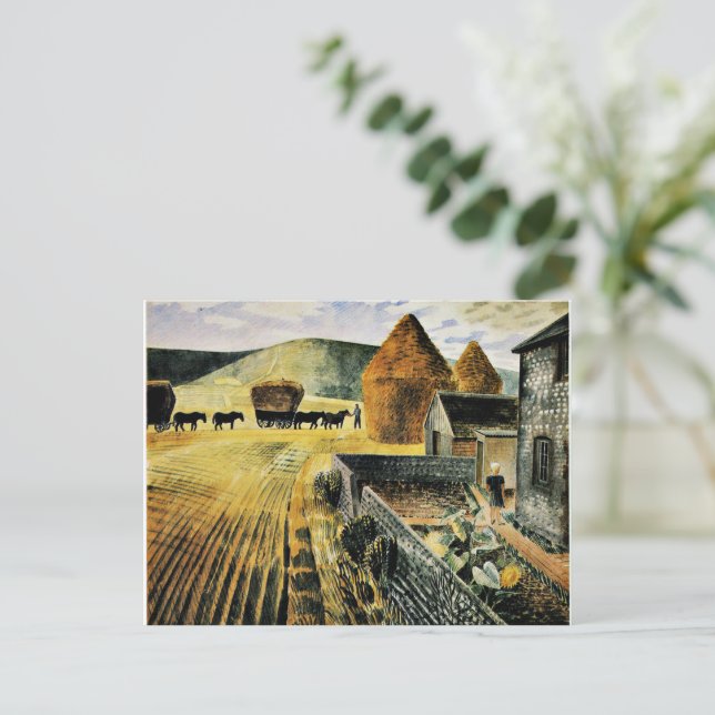 Eric Ravilious - Furlong, famous painting, Postkarte (Stehend Vorderseite)