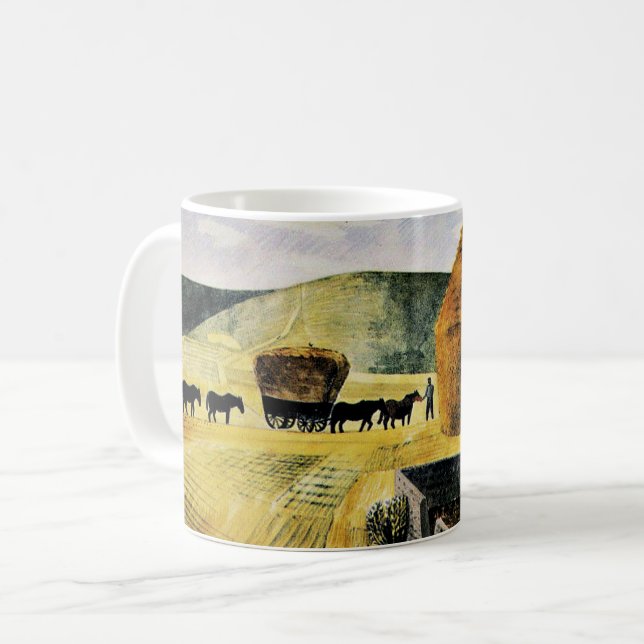Eric Ravilious - Furlongs, berühmtes Gemälde, Kaffeetasse (Vorderseite Links)