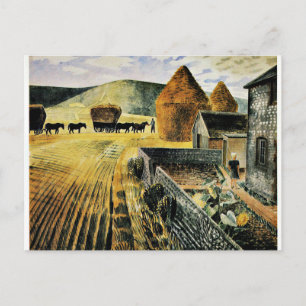 Eric Ravilious - Furlongs, berühmtes Gemälde Postkarte