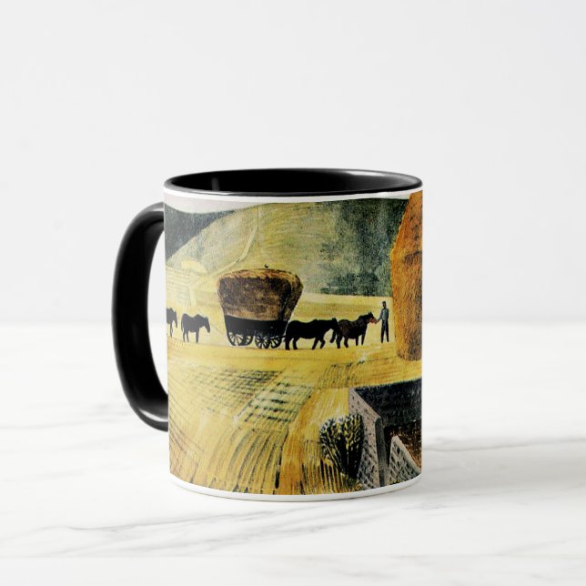 Eric Ravilious - Furlongs, berühmtes Gemälde Tasse (Vorderseite Links)