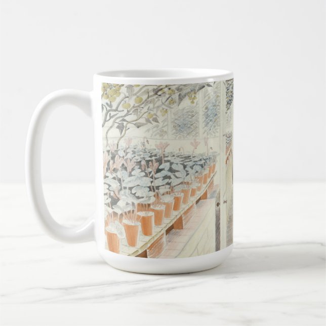 Eric Ravilious Greenhouse Cyclamen und Tomaten Kaffeetasse (Links)