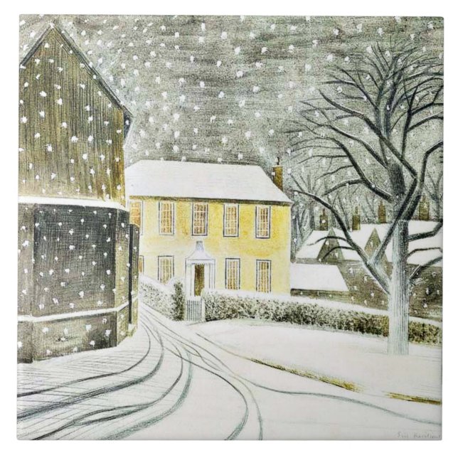 Eric Ravilious - Hallstead Road in Snow, Fliese (Vorderseite)