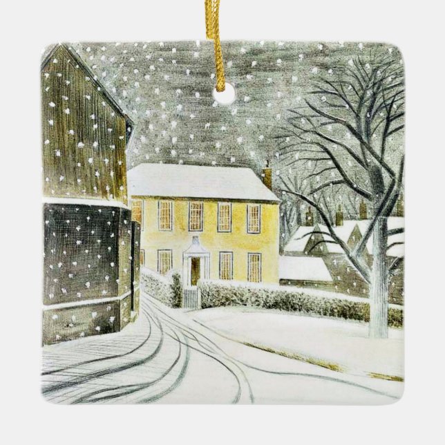Eric Ravilious - Hallstead Road in Snow, Keramikornament (Vorderseite)