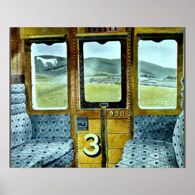 Eric Ravilious Kunst, Zug Landschaft, Poster (Vorne)