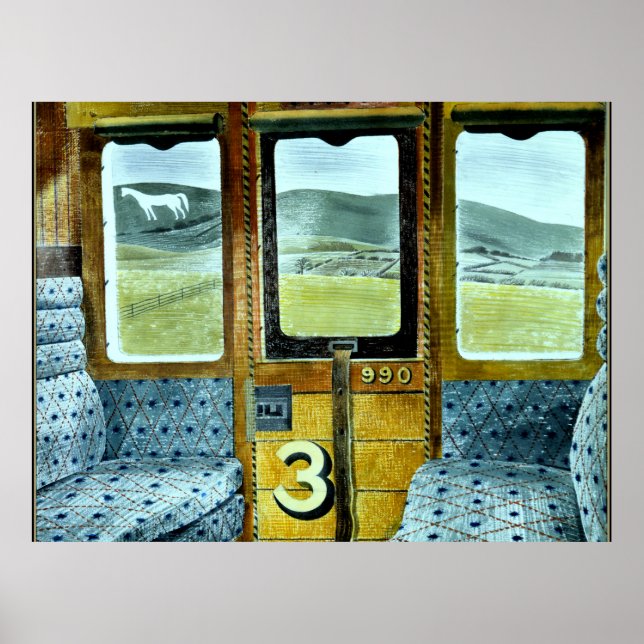 Eric Ravilious Kunst, Zuglandschaft Poster (Vorne)
