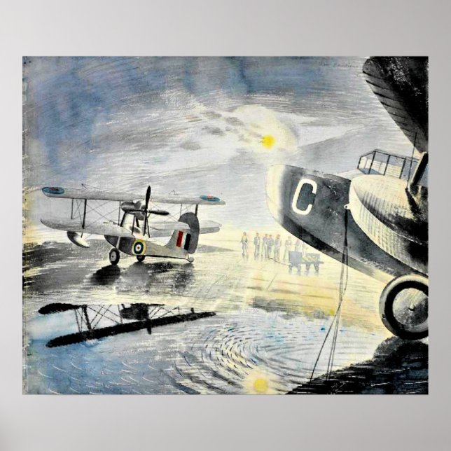 Eric Ravilious - Morgen auf dem Tarmac Poster (Vorne)
