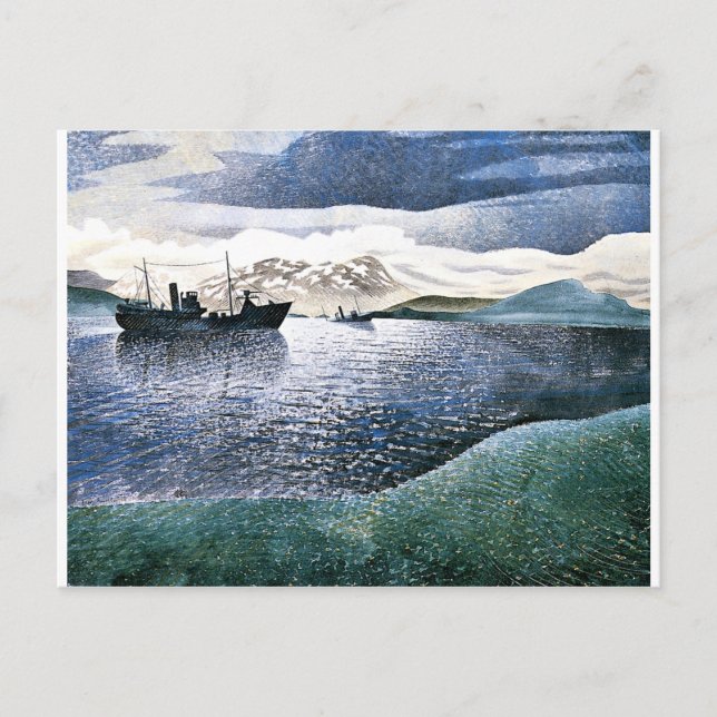 Eric Ravilious - Norwegen, magische realistische K Postkarte (Vorderseite)