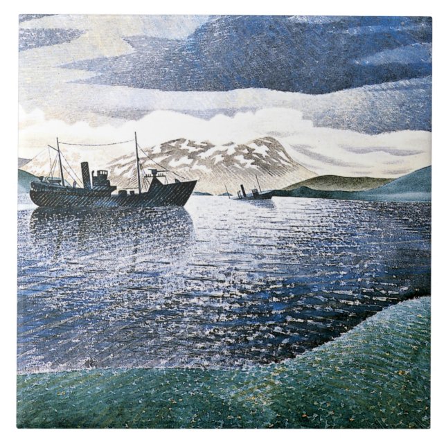 Eric Ravilious - Norwegen, magischer Realismus, Fliese (Vorderseite)
