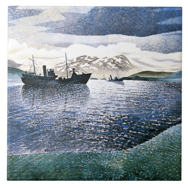 Eric Ravilious - Norwegen, magischer Realismus, Fliese (Vorderseite)
