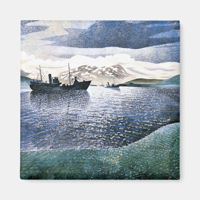 Eric Ravilious - Norwegen, magischer Realismus, Magnet (Vorne)