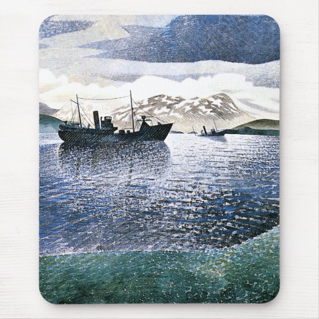 Eric Ravilious - Norwegen, magischer Realismus, Mousepad (Vorne)