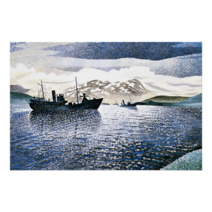 Eric Ravilious - Norwegen, magischer Realismus, Poster
