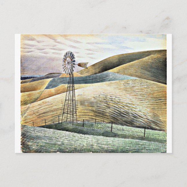 Eric Ravilious painting, Windmill Postkarte (Vorderseite)