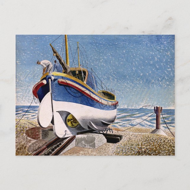 Eric Ravilious - Rettungsboot Postkarte (Vorderseite)