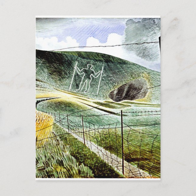 Eric Ravilious - The Wilmington Giant, Fine Art Postkarte (Vorderseite)