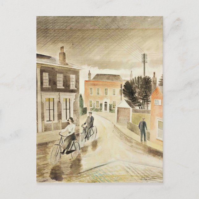 Eric Ravilious - Village Street, Fine Art Postkarte (Vorderseite)