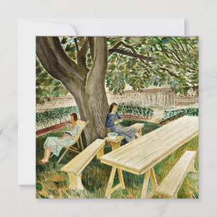 Eric Ravilious - Zwei Frauen in einem Garten, fein Karte