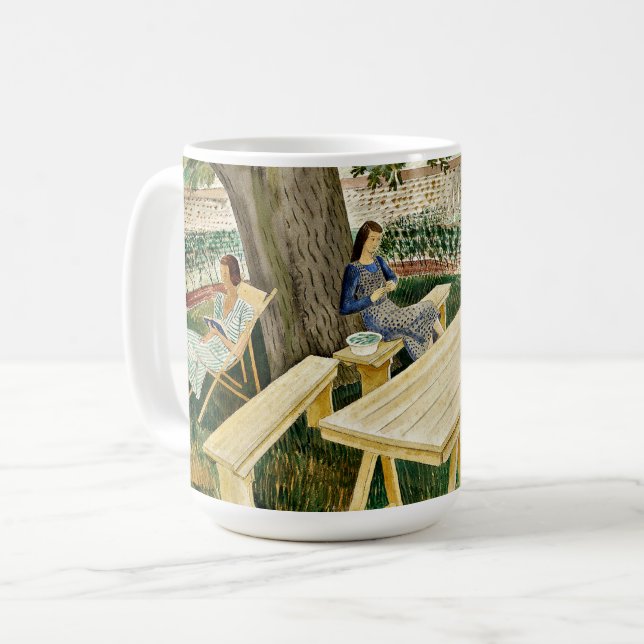 Eric Ravilious - Zwei Frauen in einem Garten Kaffeetasse (Vorderseite Links)