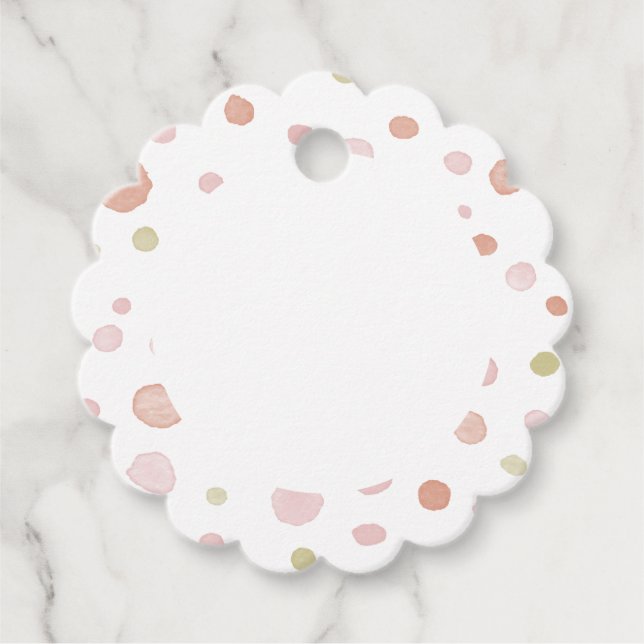 Erica Confetti Wasserfarbe Punkte Liebesmarken Geschenkanhänger (Vorderseite)