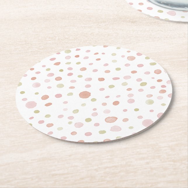 Erica Confetti Watercolor Dots Paper Untersetzer (Angewinkelt)