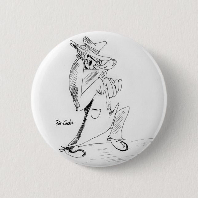 Erica Crooks Comics - hinterhältiger Schurke Button (Vorderseite)