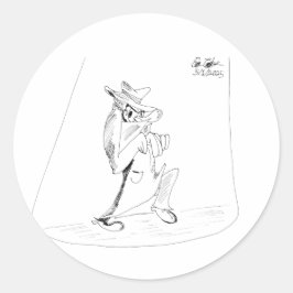 Erica Crooks Comics - sneaky villain man Runder Aufkleber