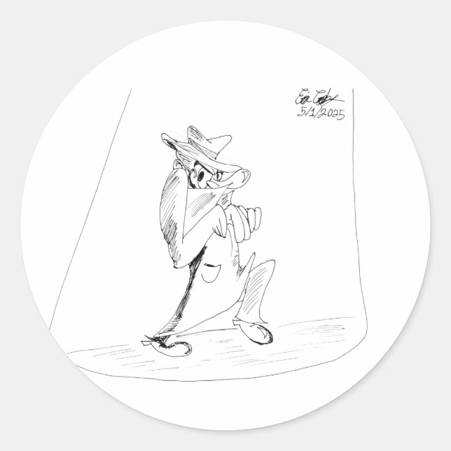 Erica Crooks Comics - sneaky villain man Runder Aufkleber (Vorderseite)