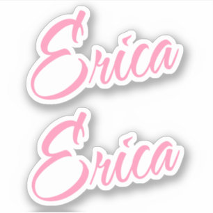 Erica Decorative Name in Rosa x2 Aufkleber