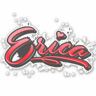 Erica red Heart Graffiti Aufkleber Sticker