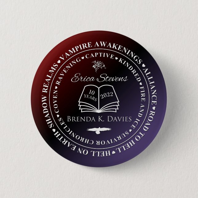 Erica Stevens Brenda K Davies 10 Jahre Jubiläum Button (Vorderseite)