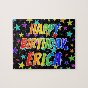 "ERICA" Vorname, Spaß "GLÜCKLICHER GEBURTSTAG" Puzzle