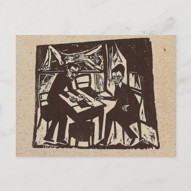 Erich Heckel woodcut post card Postkarte (Vorderseite)