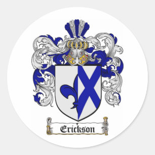 ERICKSON-FAMILIENWAPPEN - WAFFENSCHUTZMÜLLE VON ER RUNDER AUFKLEBER