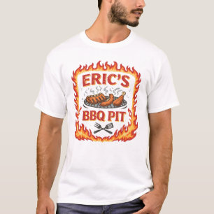 Erics BBQ Pit Retro-Grill-Design T-Shirt