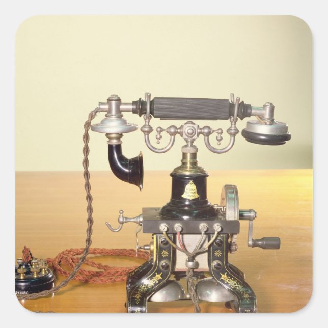Ericsson Telefon, 1890 Quadratischer Aufkleber (Vorderseite)