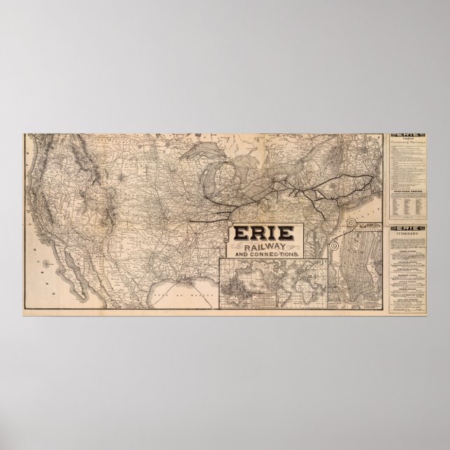 Erie Eisenbahn und Verbindungen Poster (Vorne)