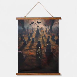 Erie Halloween Wandteppich Mit Holzrahmen