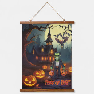 Erie Halloween Wandteppich Mit Holzrahmen