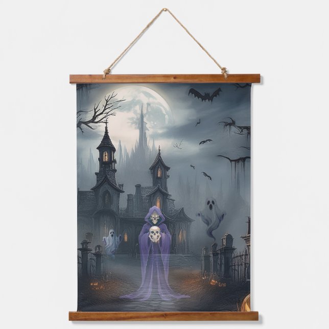 Erie Halloween Wandteppich Mit Holzrahmen (Vorderseite)