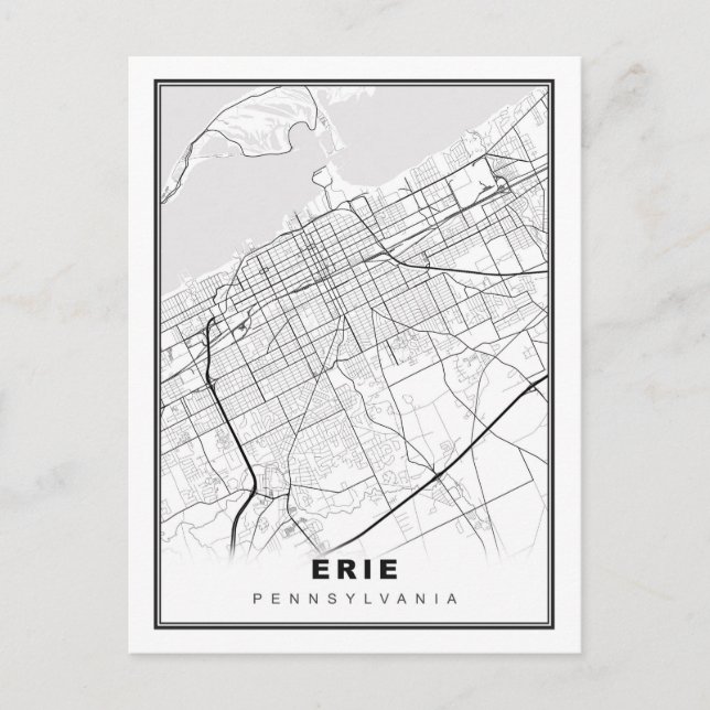 Erie Map Postkarte (Vorderseite)