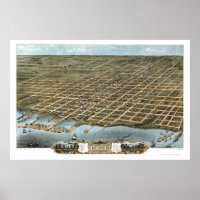 Erie, PA Panoramic Map - 1870