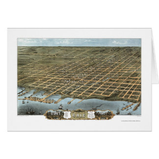 Erie, panoramische Karte PAs - 1870