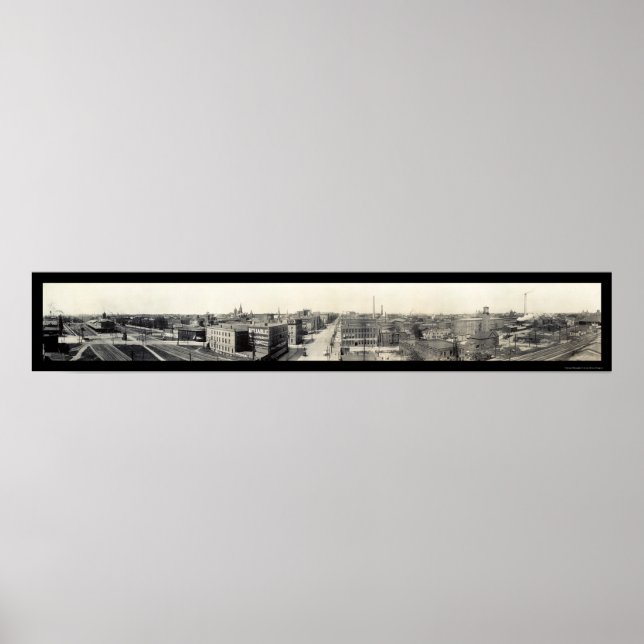Erie, Pennsylvania Grand Panoramic Foto 1912 Poster (Vorne)