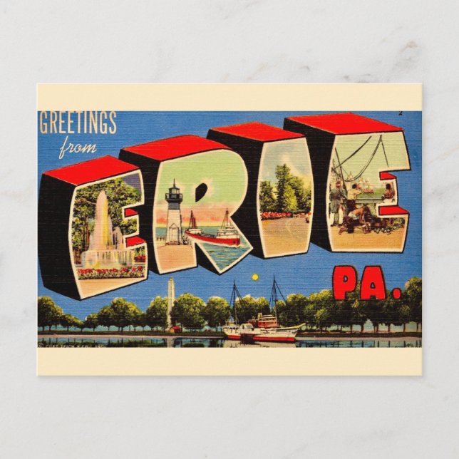 Erie Pennsylvania Greeting Postcard Postkarte (Vorderseite)